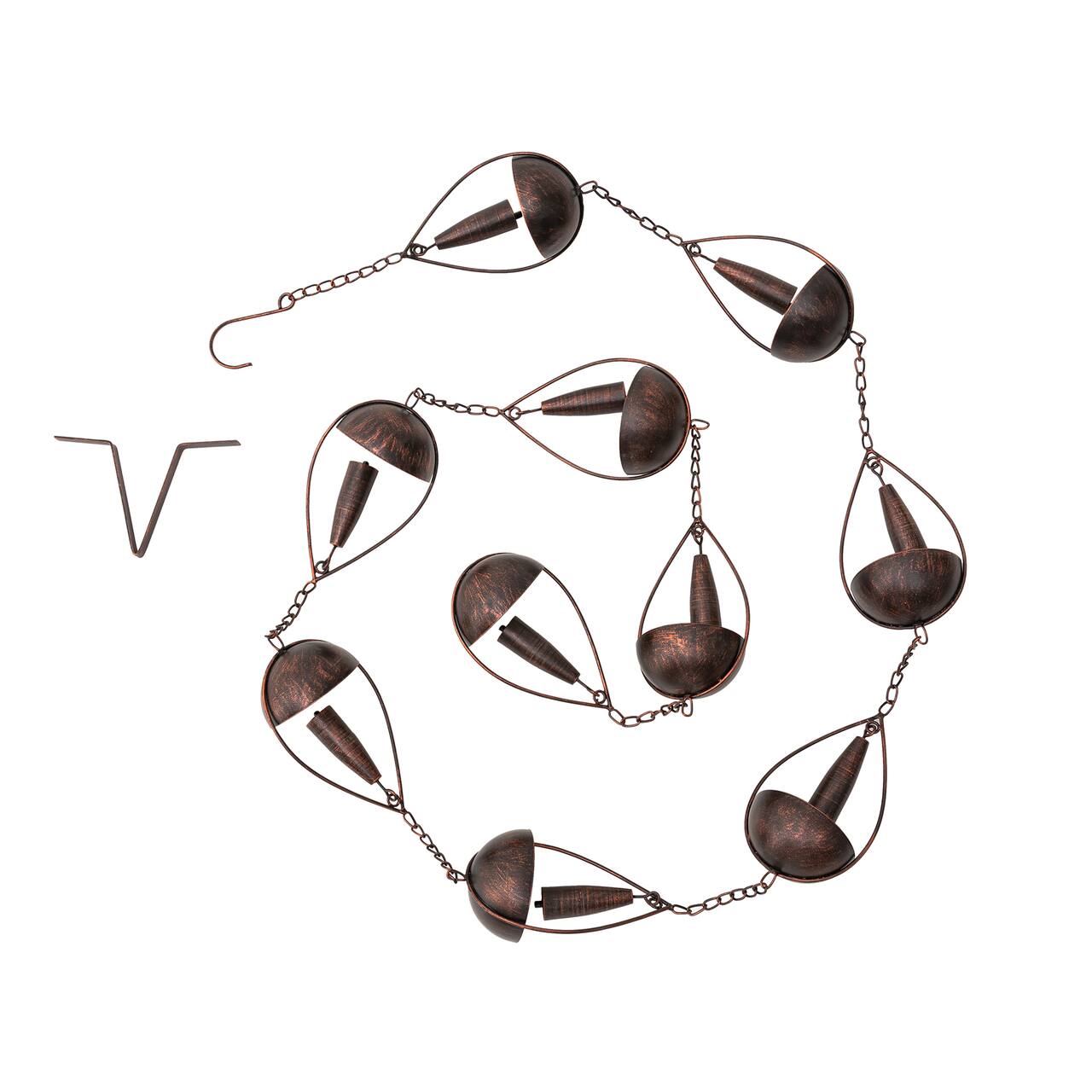 Glitzhome® 8.5ft. Copper Bowl & Bell Shaped Rain Chain